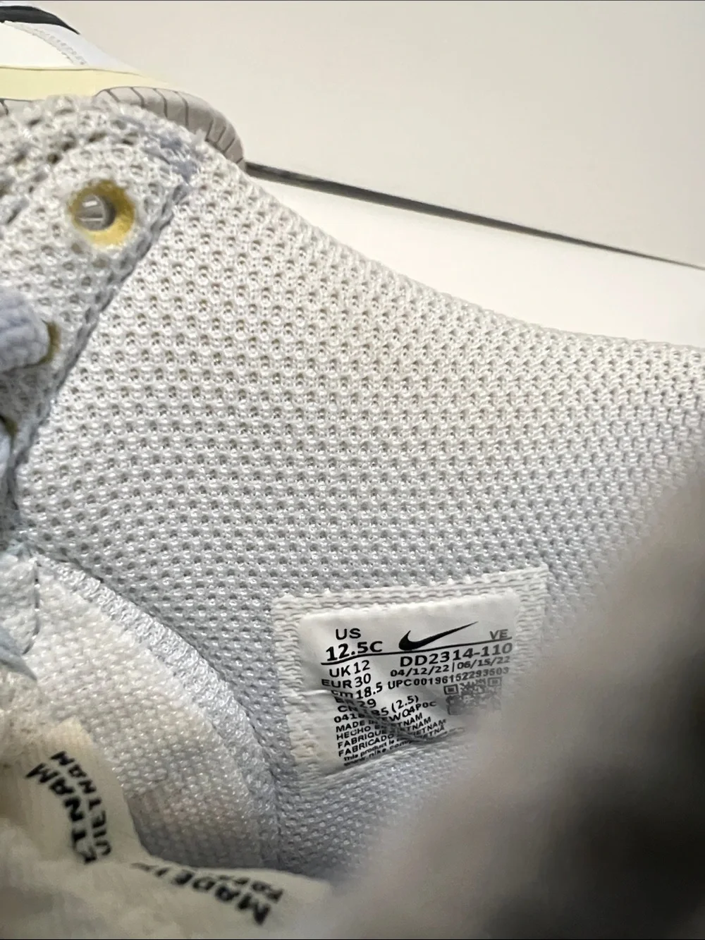 Nike Kids White and Black High-Top Sneakers with Light Gray Panels